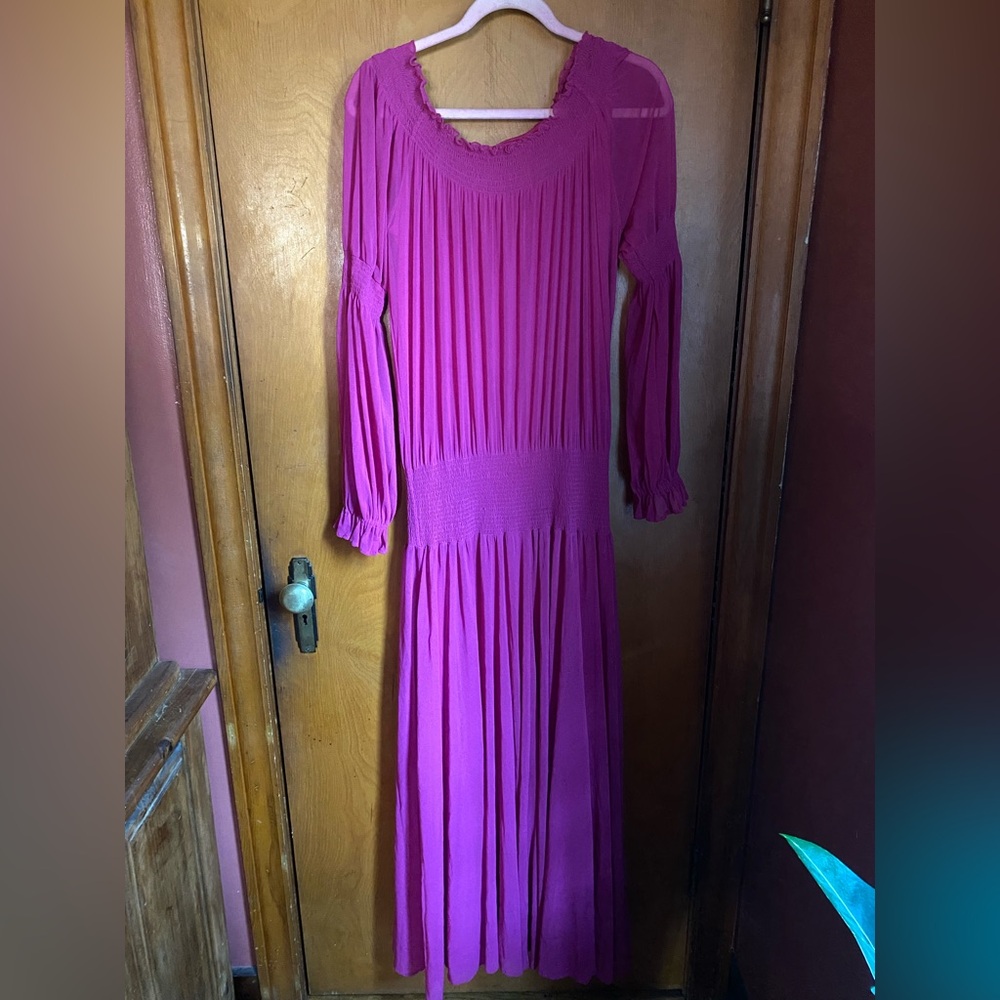 Newport News Mesh Elasticized off the shoulder Dress